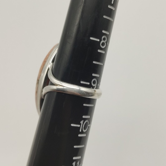 Semi Precious Pink Stone Silver Ring - Picture 8 of 8